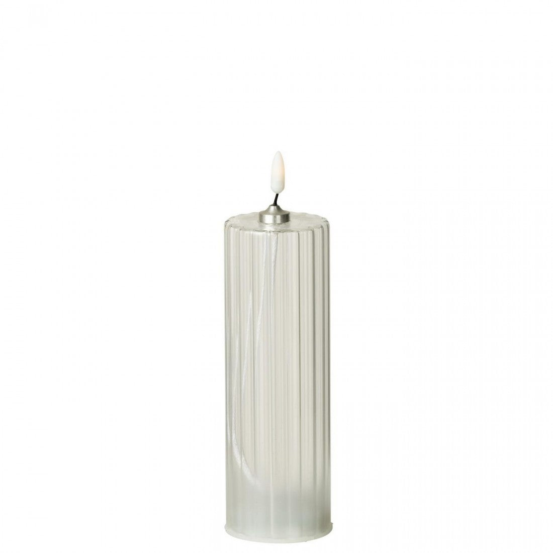 Led Kaars Strepen Glas Transparant Set van 3 J-Line