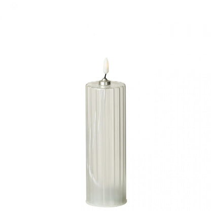 Led Kaars Strepen Glas Transparant Set van 3 J-Line