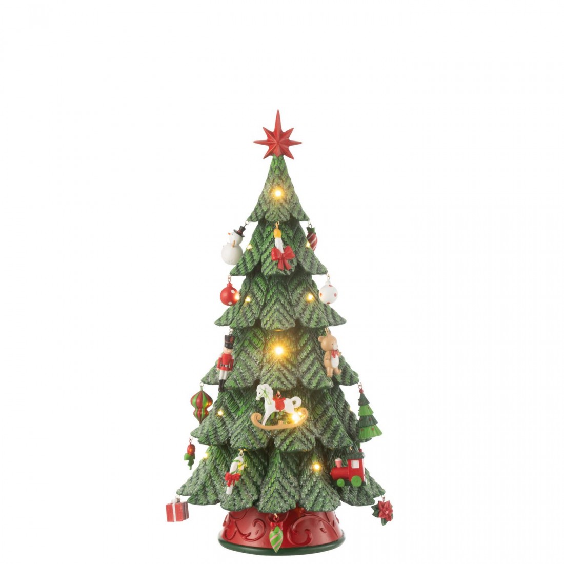 Kerstboom Led Ornamenten Resine Mix Small H51,5cm J-Line
