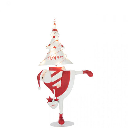 Kerstman Led Boom Ijzer Kerstrood/Wit Large H77,5cm J-Line