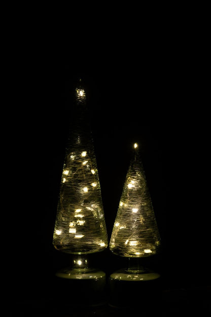Kerstboom Led Draaiend Glas Groen Set van 2 J-Line