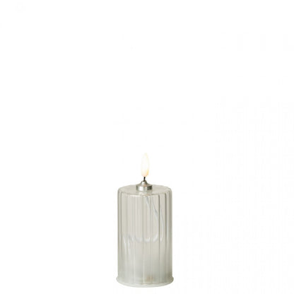 Led Kaars Strepen Glas Transparant Set van 3 J-Line
