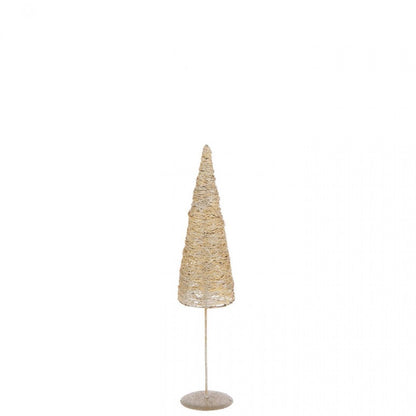 Kerstboom Op Voet Metaal/Papier Goudkleurig Set van 2 J-Line