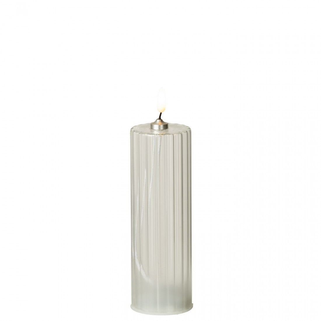 Led Kaars Strepen Glas Transparant Set van 3 J-Line