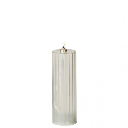 Led Kaars Strepen Glas Transparant Set van 3 J-Line