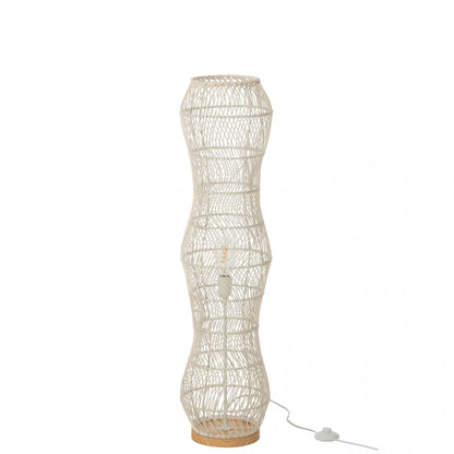 Vloerlamp Rotan Metaal Getwist Wit H101cm  J-Line