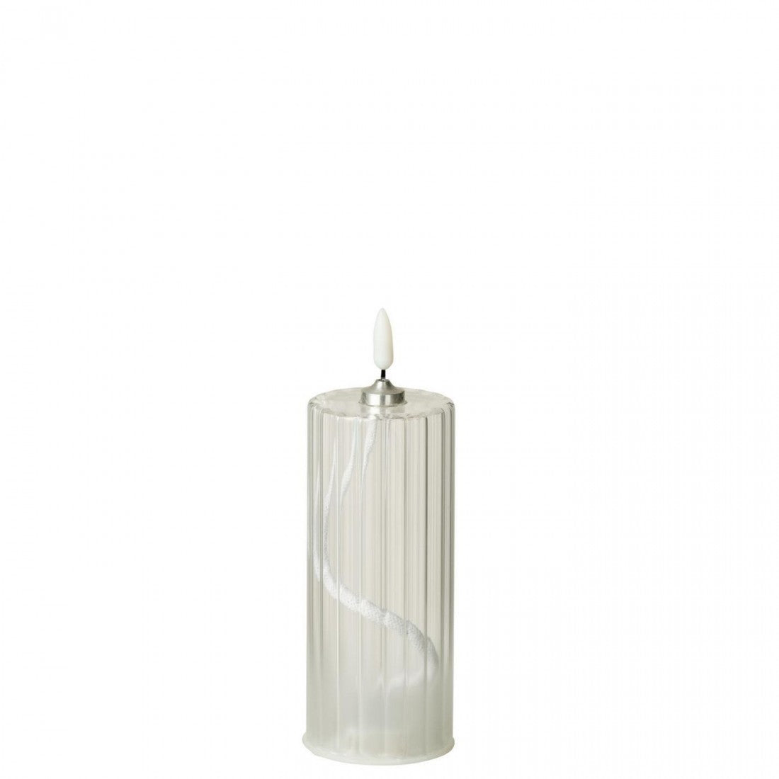 Led Kaars Strepen Glas Transparant Set van 3 J-Line