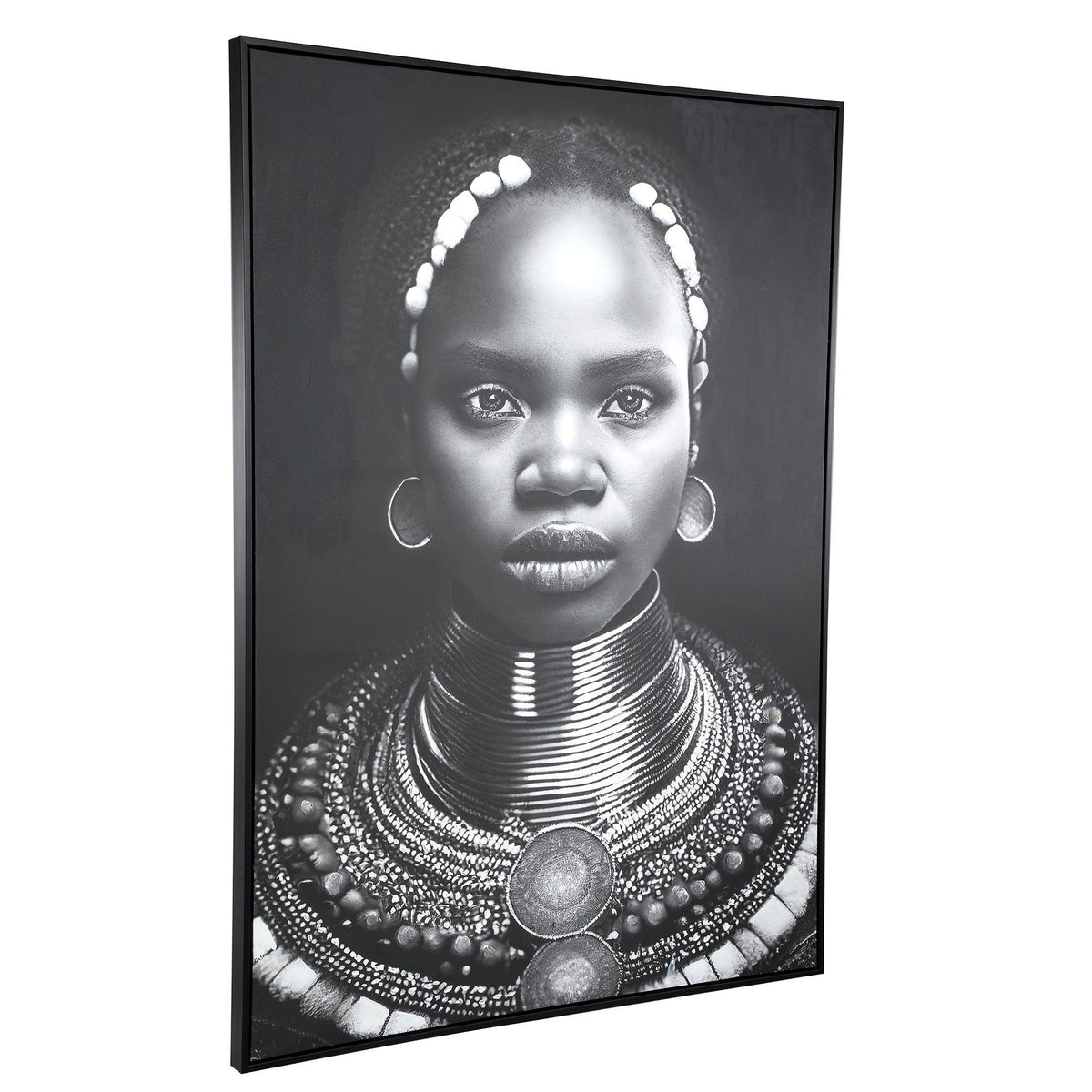 Romaan Black Polyester Painting Woman Large PTMD - Schilderij - PTMD - livinglovely.nl