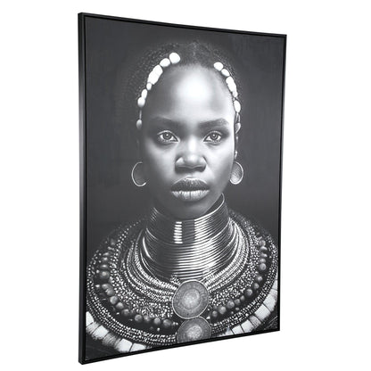 Romaan Black Polyester Painting Woman Large PTMD - Schilderij - PTMD - livinglovely.nl