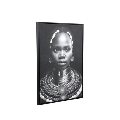 Romaan Black Polyester Painting Woman Small PTMD - Schilderij - PTMD - livinglovely.nl