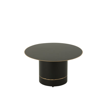 Salontafel Cilindervoet With Golden Border Rond Ijzer Zwart/Goudkleurig Small J-Line