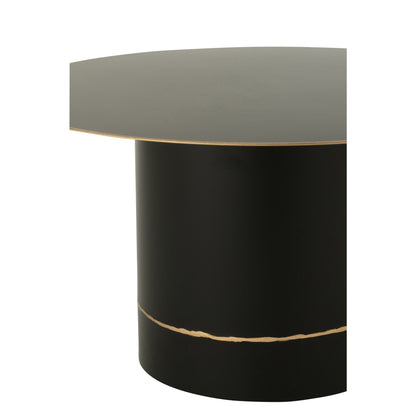 Salontafel Cilindervoet With Golden Border Rond Ijzer Zwart/Goudkleurig Small J-Line