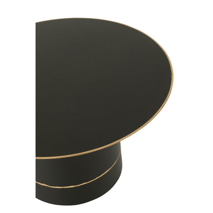 Salontafel Cilindervoet With Golden Border Rond Ijzer Zwart/Goudkleurig Small J-Line