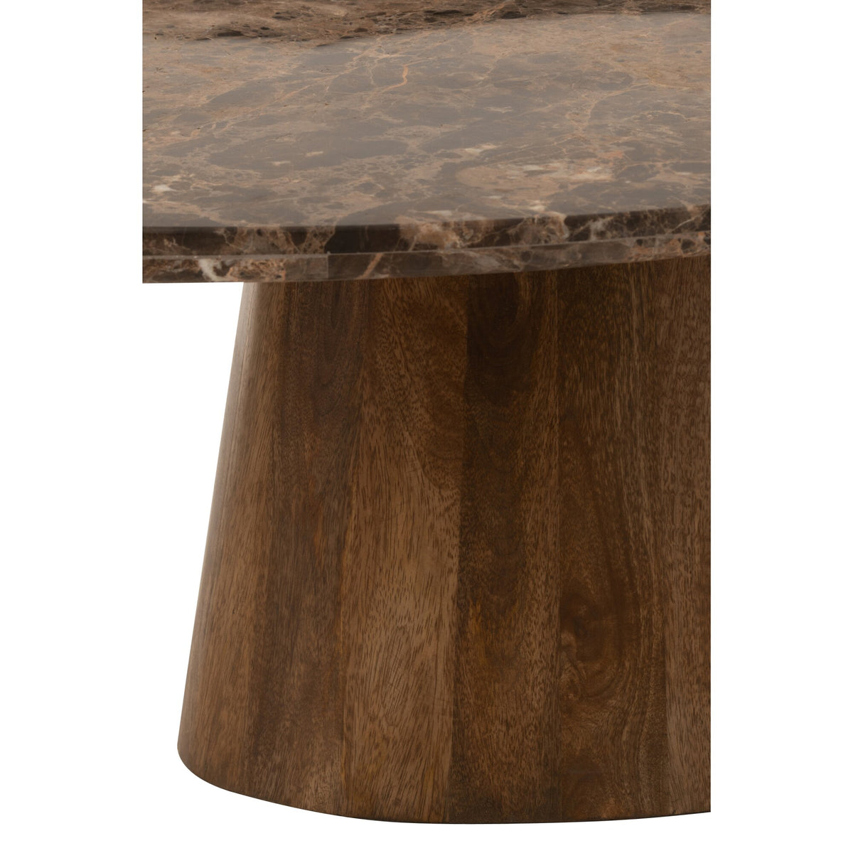 Salontafel Ovaal Marmer/Mangohout Bruin J-Line