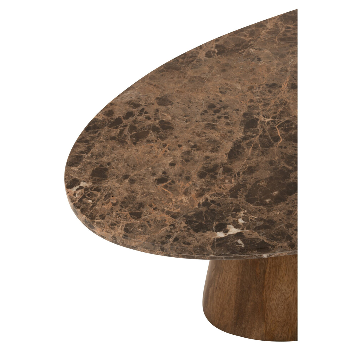 Salontafel Ovaal Marmer/Mangohout Bruin J-Line