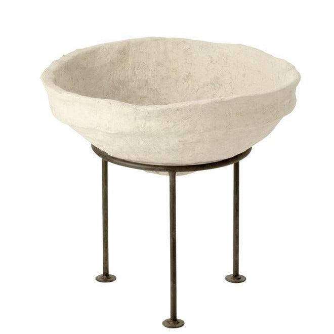Schaal Op Voet Chad Papier Mache Wit - Schaal - J-Line - livinglovely.nl