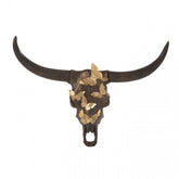Schedel Os Vlinder Resin Bruin/Goud Large - Wanddecoratie - J-Line - livinglovely.nl