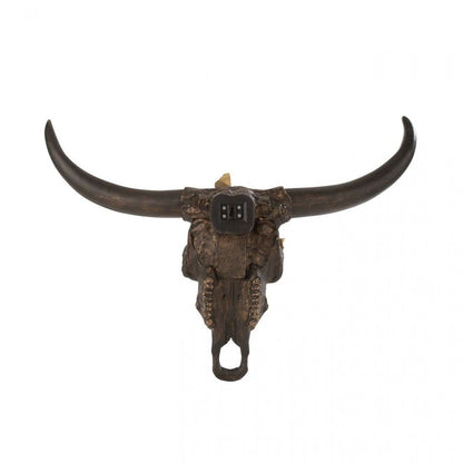 Schedel Os Vlinder Resin Bruin/Goud Large - Wanddecoratie - J-Line - livinglovely.nl