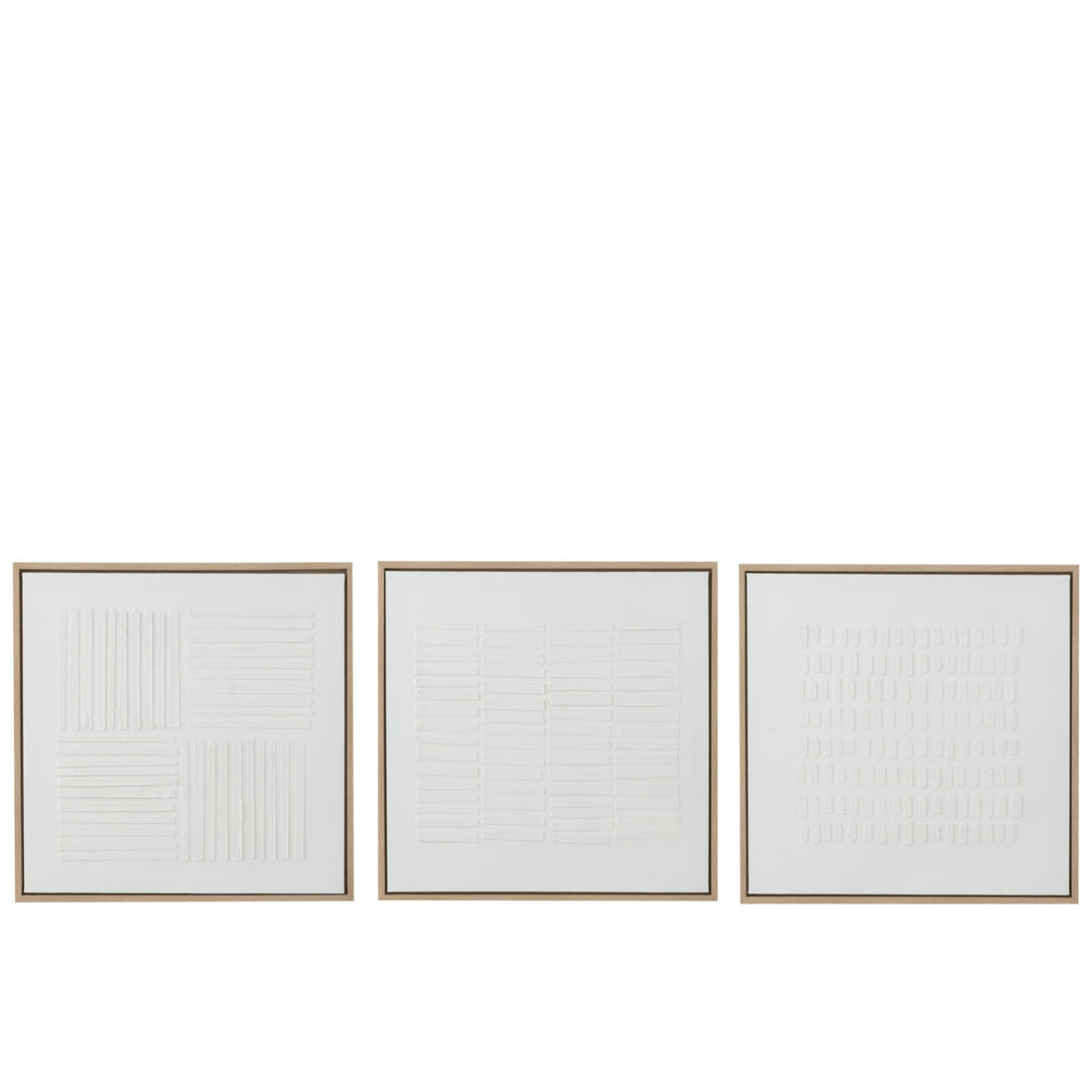 Schilderij Lines Canvas Wit Set van 3 J-Line