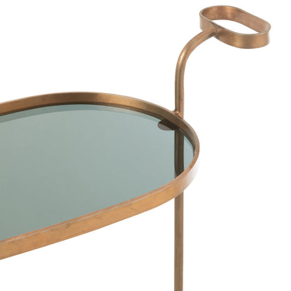 Serveerkar Ovaal 2niv Ijzer/Glas Zwart/Brons J-Line
