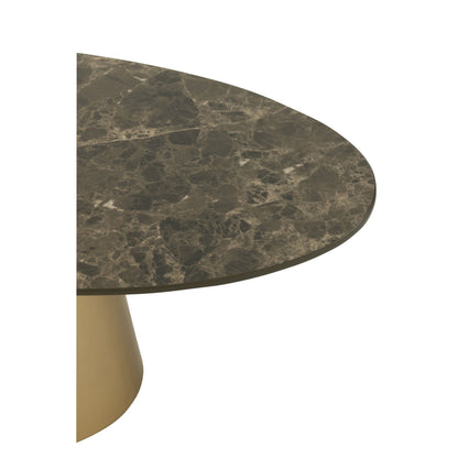 Set van 2 Bijzettafel Marmerlook IJzer Brons/Taupe J-Line