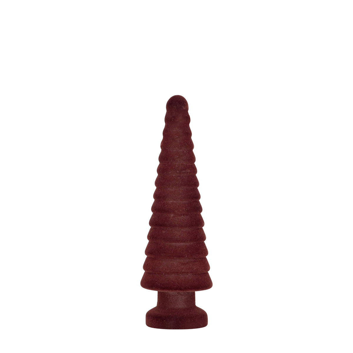 Set Van 3 Alezay Kerstbomen Glas Geribbeld Donkerbruin van PTMD, Alezay Kerstboom Medium uit de set los op witte achtergrond