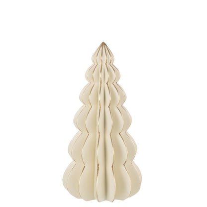 Kerstboom Origami Kalk Large uit de set van J-Line, gefacetteerde kegel van 35 cm
