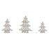 Set Van 3 Misk LED Kerstbomen Goud Met Kralen van PTMD, de complete set met alle drie de LED kerstbomen naast elkaar op witte achtergrond