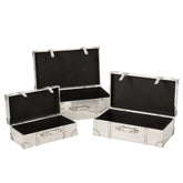 Set van 3 glanzende opbergboxen in zilver van J-Line