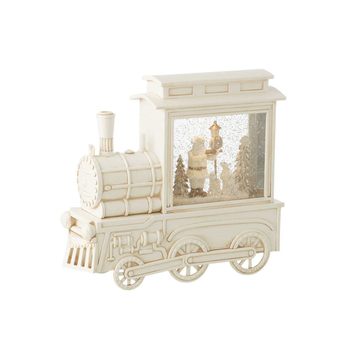 Sneeuwbol Locomotief Kunststof Wit H26cm J-Line