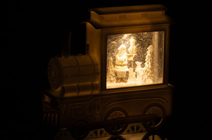 Sneeuwbol Locomotief Kunststof Wit H26cm J-Line