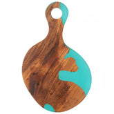 Snijplank Modern Acacia Hout/Epoxyhars Naturel/Blauw - Serveerplank - J-Line - livinglovely.nl