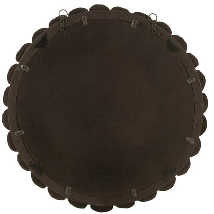 Spiegel Bollen Hout Zwart 80x80cm - Spiegel - J-Line - livinglovely.nl