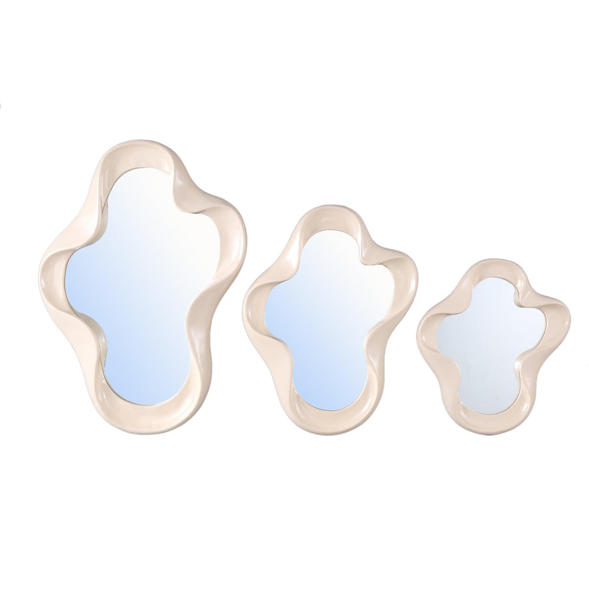 Spiegel Hannah S - 25x2,5x30 cm - Polyester - Creme PTMD - Spiegel - PTMD - livinglovely.nl