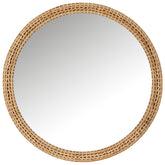 Spiegel Rond Spar/Glas Natuur Ø 75 cm - Spiegel - J-Line - livinglovely.nl
