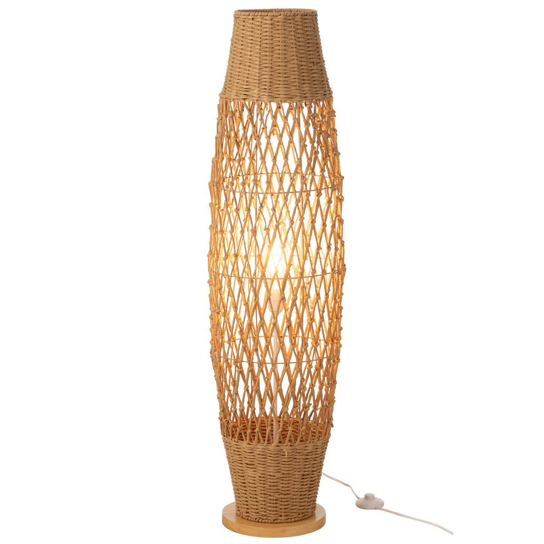 Staanlamp Metaal Getwist Donker Naturel - Vloerlamp - J-Line - livinglovely.nl