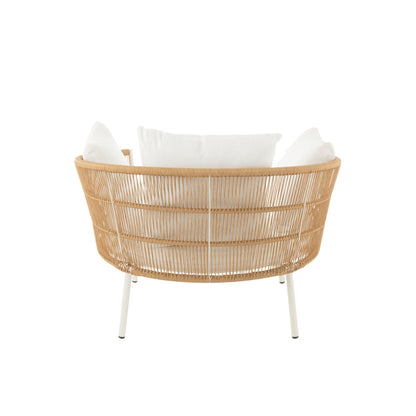 Stoel Joa Metaal/Rotan Wit J-Line