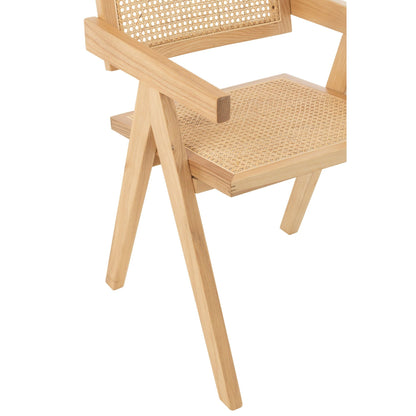 Stoel Rooster Essenhout/Rattan Naturel J-Line