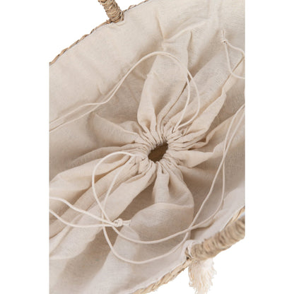 Strandtas Bonjour/Hello Kwast Jute Naturel/Wit Assortiment Van 2 J-Line