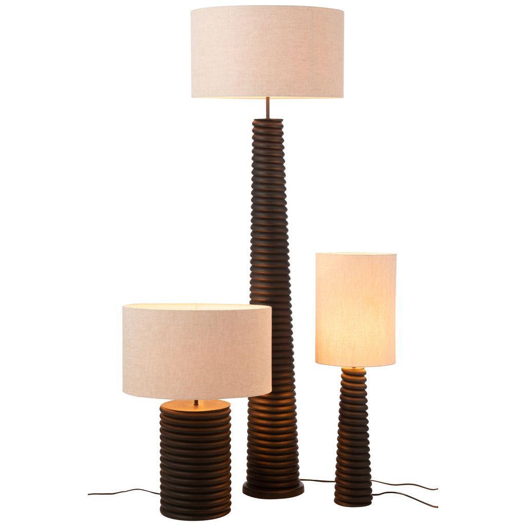 Tafellamp Schroefdraad Wijd Ailanthus Hout Zwart/Grijs J-Line