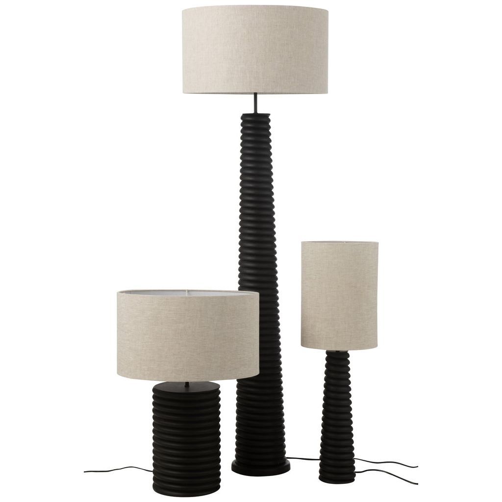 Tafellamp Schroefdraad Wijd Ailanthus Hout Zwart/Grijs J-Line