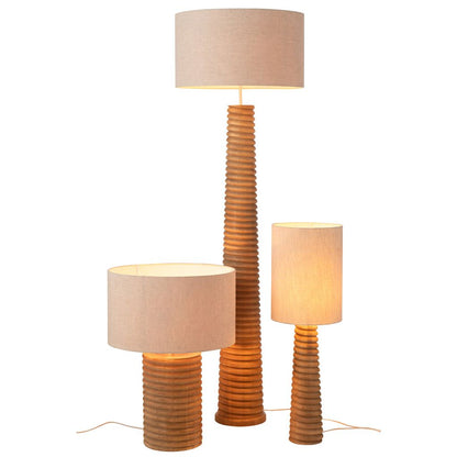 Tafellamp Schroefdraad Wijd Hout Naturel Grijs J-Line
