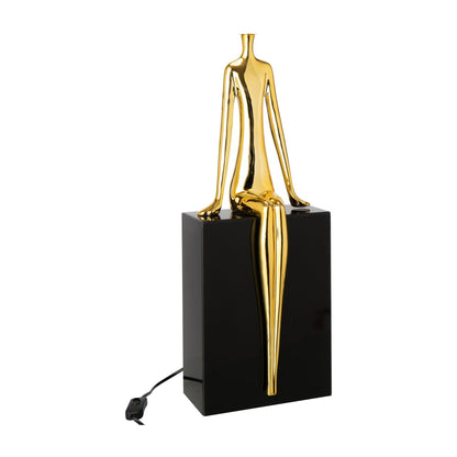 Tafellamp Zittend Silhouet Metaal Goud/Zwart J-Line