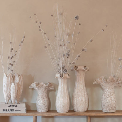Vaas Geglazuurd Keramiek Beige Large J-Line
