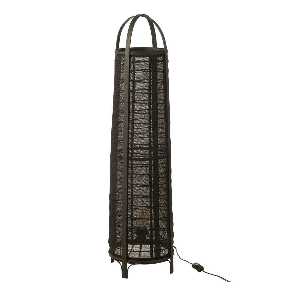 Vloerlamp Don Katoen Bamboe Zwart H 100cm J-Line