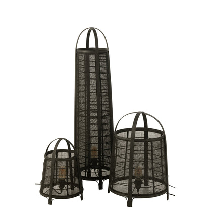 Vloerlamp Don Katoen Bamboe Zwart H 100cm J-Line
