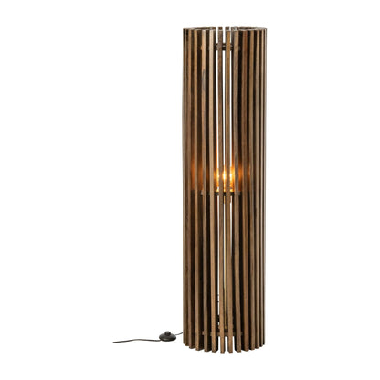 Vloerlamp Geribbeld Mangohout Donkerbruin J-Line