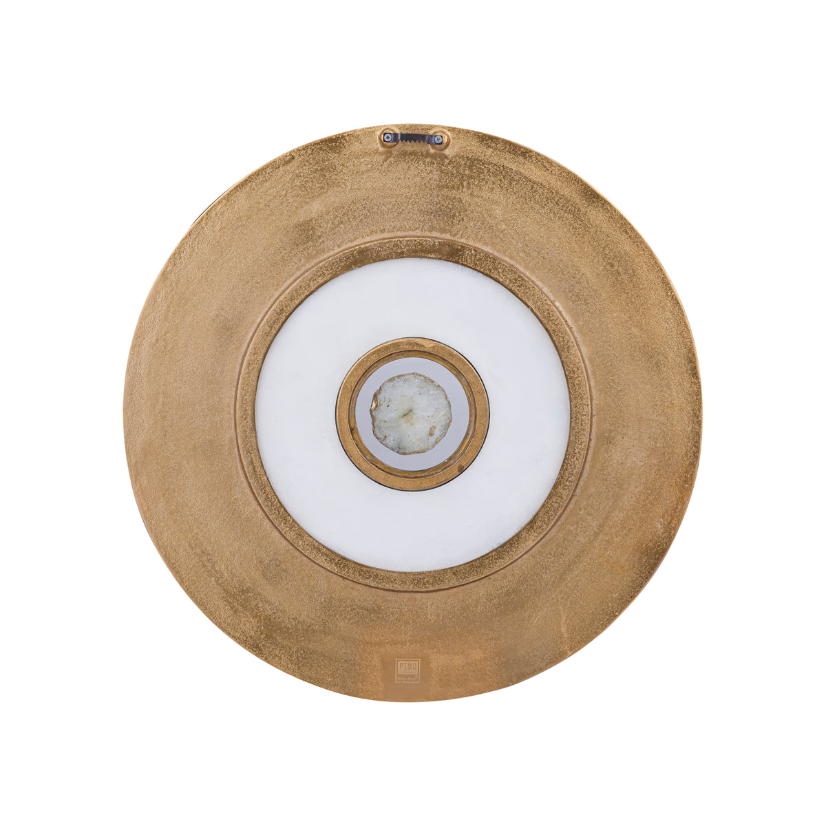 Wandpaneel Jacci Goud Rond Small van PTMD, achterkant van het paneel met ophangoog