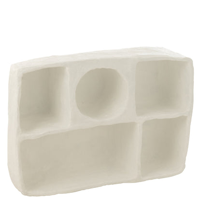 Wandrek Flint Papier Mache Wit Large - Wanddecoratie - J-Line - livinglovely.nl