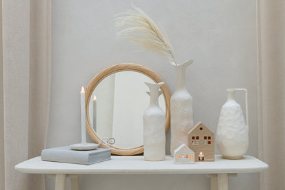 Wandspiegel Rond Rotan/Glas Naturel Medium Ø 66.5 cm - Spiegel - J-Line - livinglovely.nl